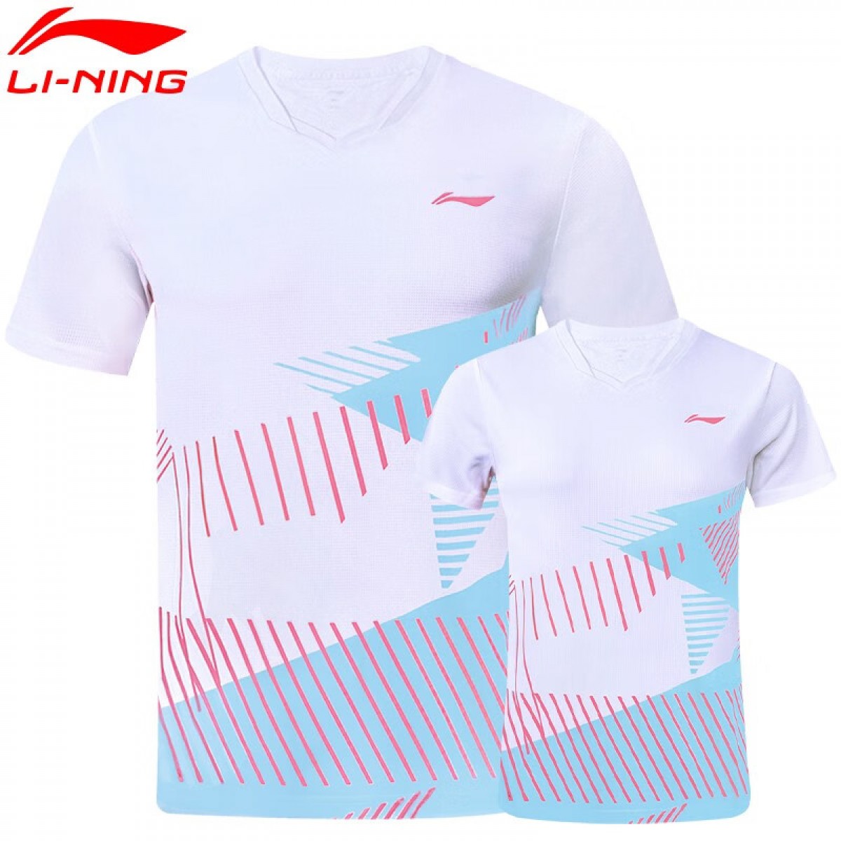 李宁（LI-NING）新款李宁羽毛球服速干团购印制队服专业运动比赛服 男款-AAYT779-白 XL 单位：件