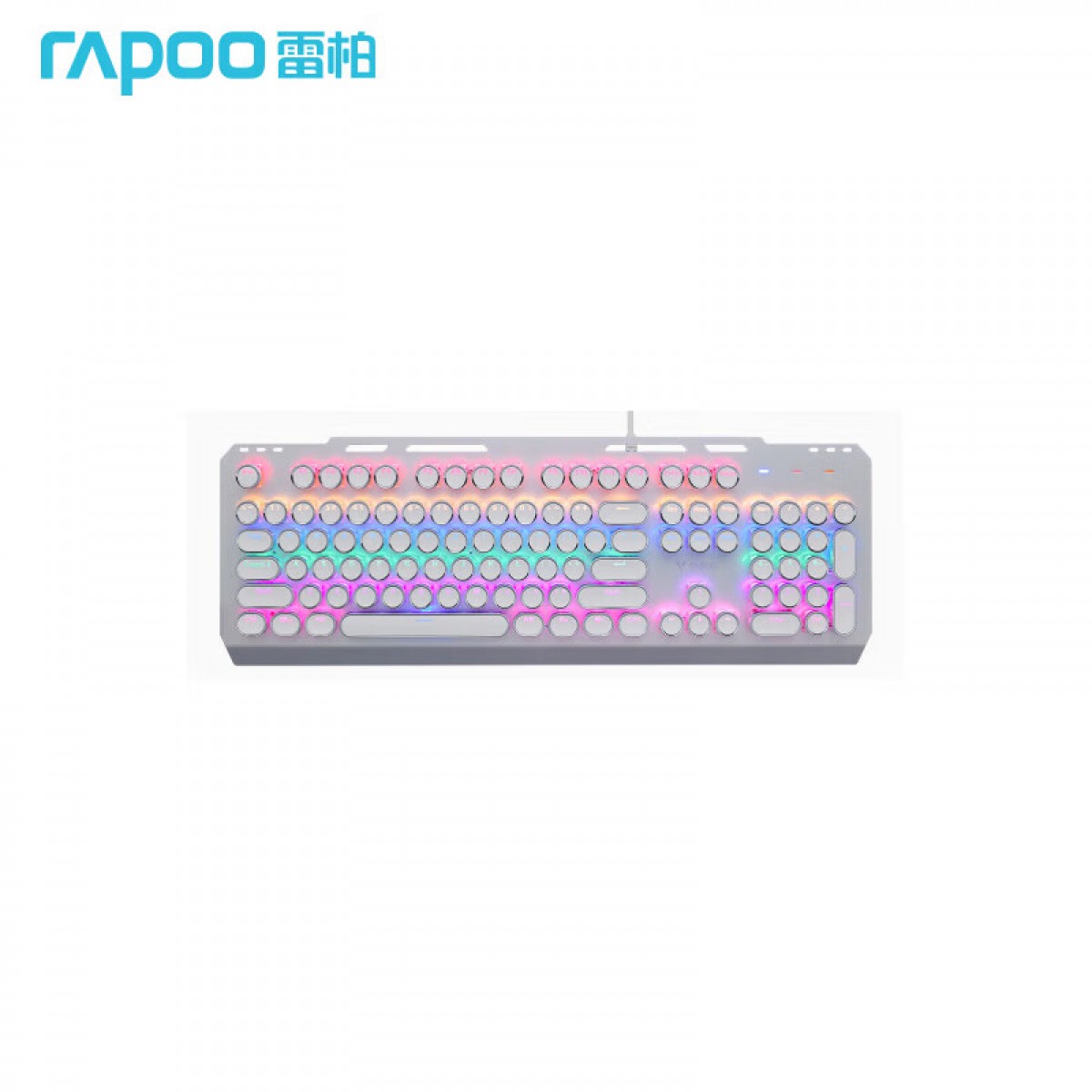 雷柏（Rapoo） GK500 有线游戏键盘 混彩背光 台式机械键盘电竞吃鸡lol利器 白色青轴 单位：个