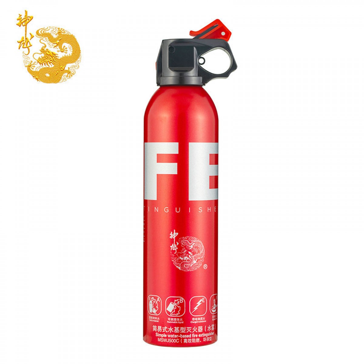 神龙手推式水基型（水雾）环保灭火器500毫升 车载家用500ml MSWJ500C 单位：个
