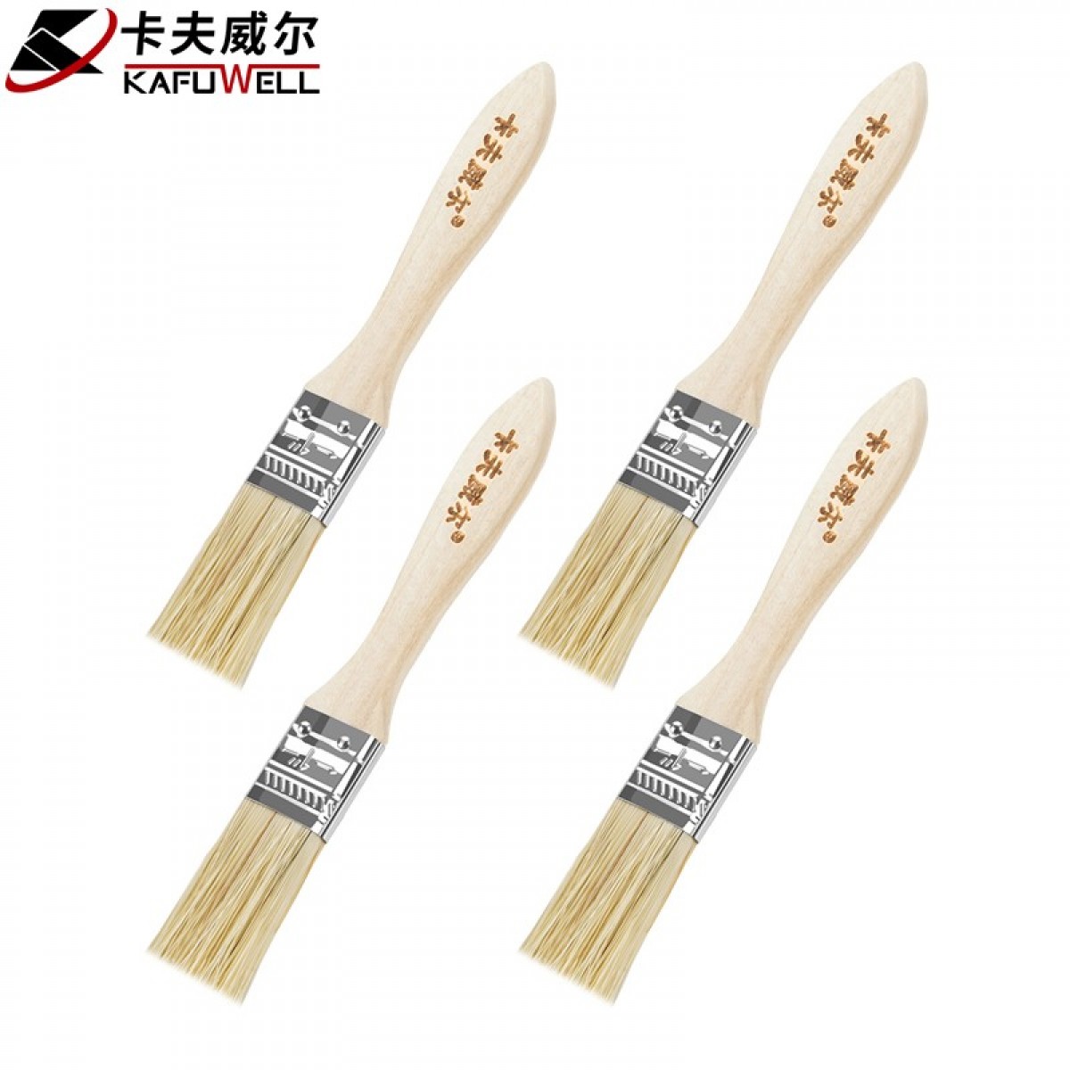 卡夫威尔毛刷1寸 油漆刷 猪毛刷子软毛木柄涂料绘画扫灰排笔 4支装 EM3965 单位：组