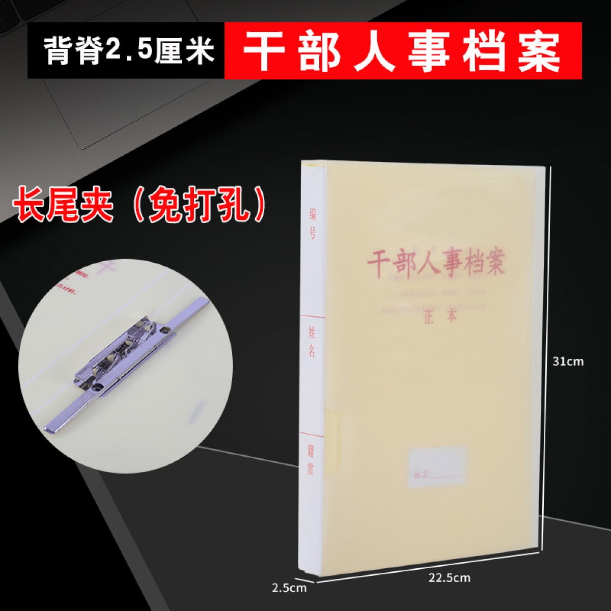 晟泰邦 新标准A4干部人事档案盒廉政档案盒干部档案职工党员党建档案夹 干部人事档案2.5厘米(长尾夹) 单位：个