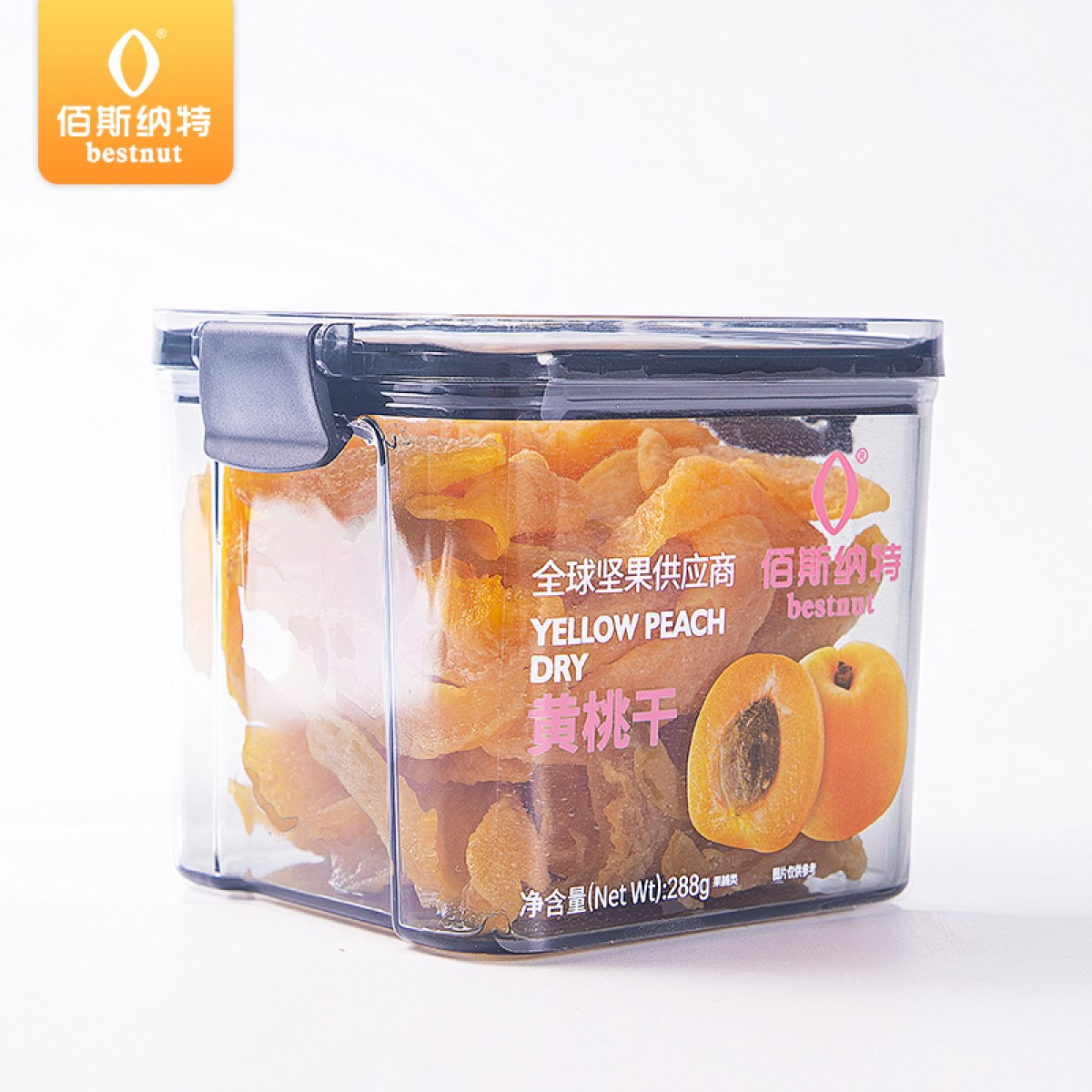 佰斯纳特（bestnut） 黄桃干288g/罐 蜜饯果干零食小吃桃肉桃干水果干果脯办公室小吃 单位：罐