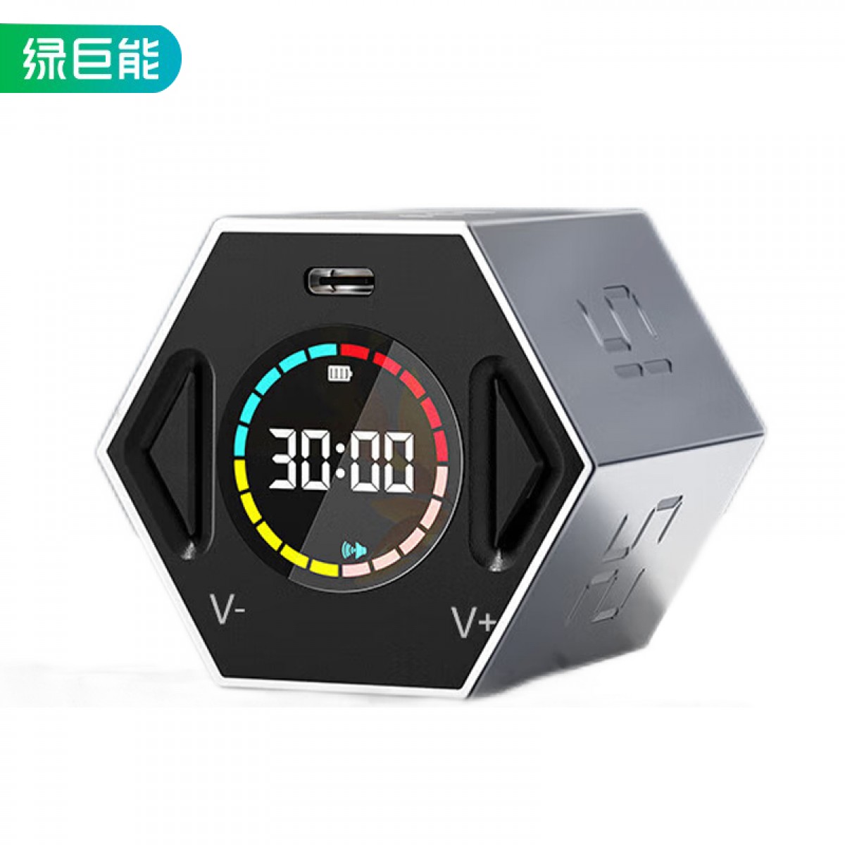绿巨能（llano）计时器学习时间管理儿童学生自律神器双屏魔方翻转倒计时电子精准定时可视化时间小方Cube 单位：个