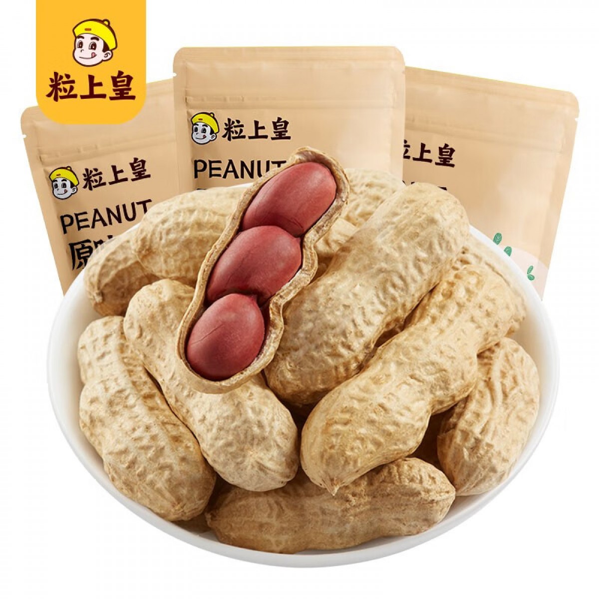 粒上皇坚果炒货干果休闲零食带壳炒制小花生小吃特产 原味花生 158g*3袋/组 单位：组