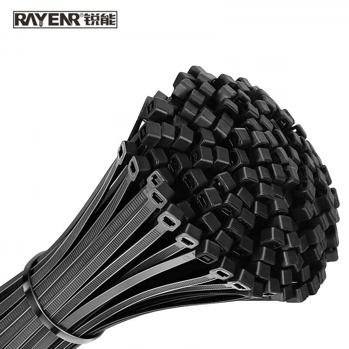 锐能RAYENR尼龙扎带 4*250黑色环保 100条/包  自锁式塑料扎带 固定塑料扣束/捆/扎带线NR0072 单位：包