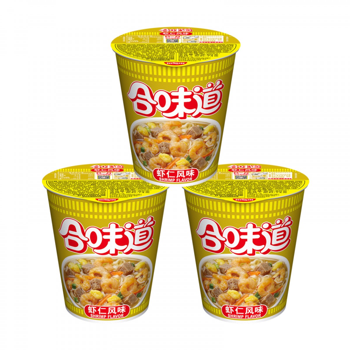 日清方便面 合味道 虾仁风味 74g*3杯装 单位：组