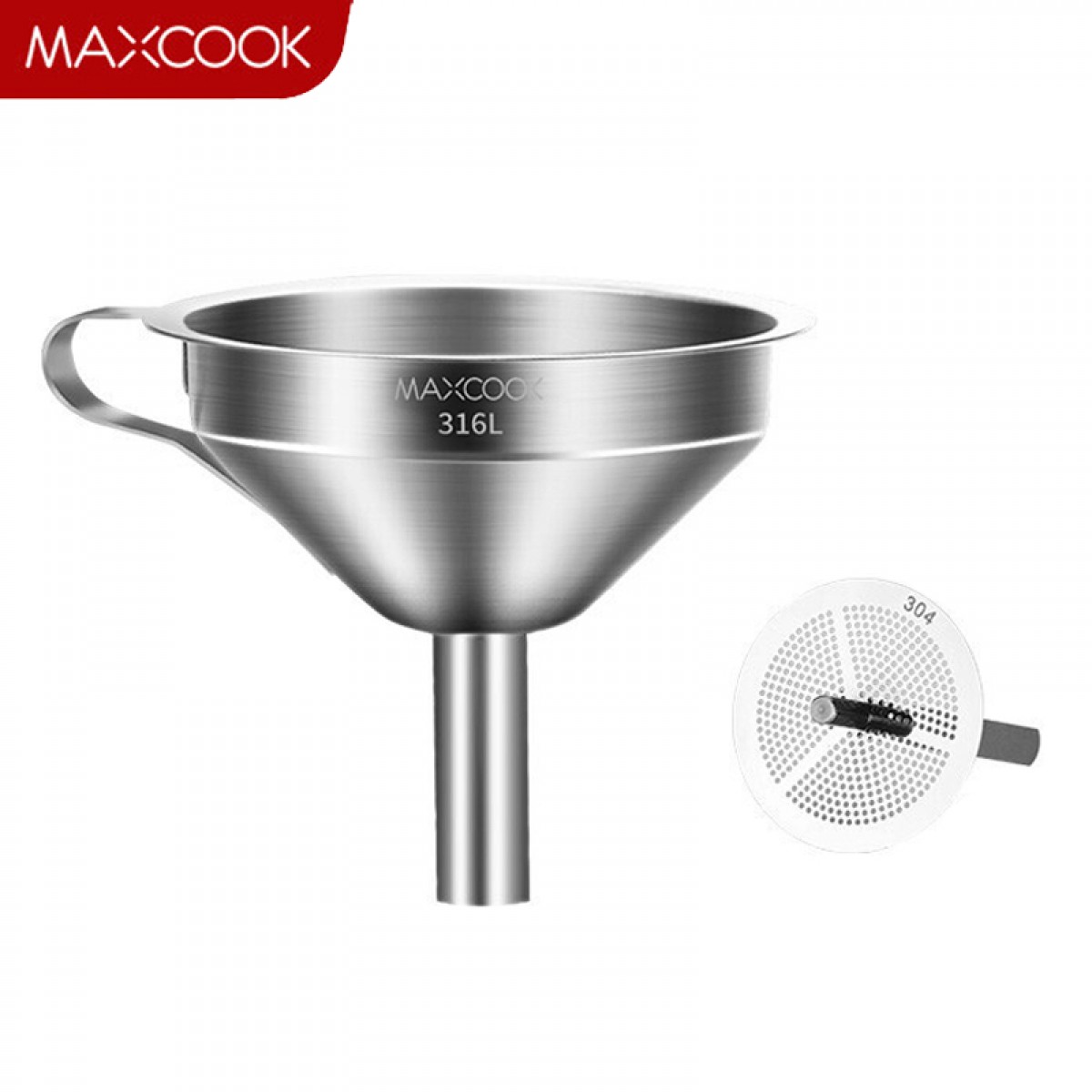 美厨（maxcook）漏斗油漏 316不锈钢漏斗加厚11CM MCCU6111 单位：个