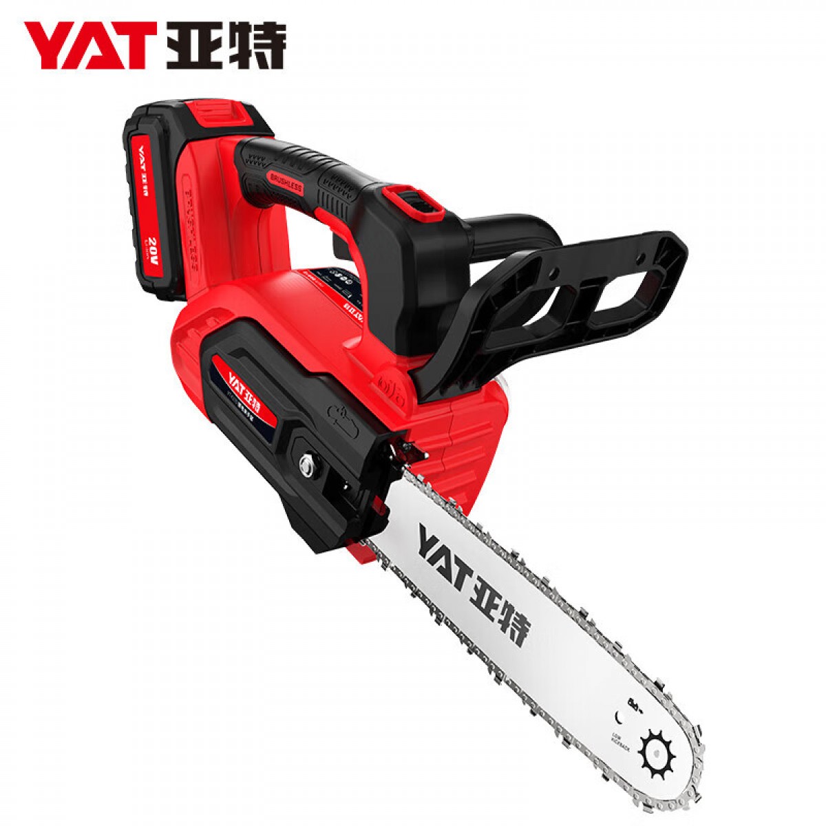 亚特（YAT）20V锂电链锯充电式电锯户外家用小型手持木工锯柴电动伐木锯 10寸20V锂电锯YT4372(两电一充） 单位：台