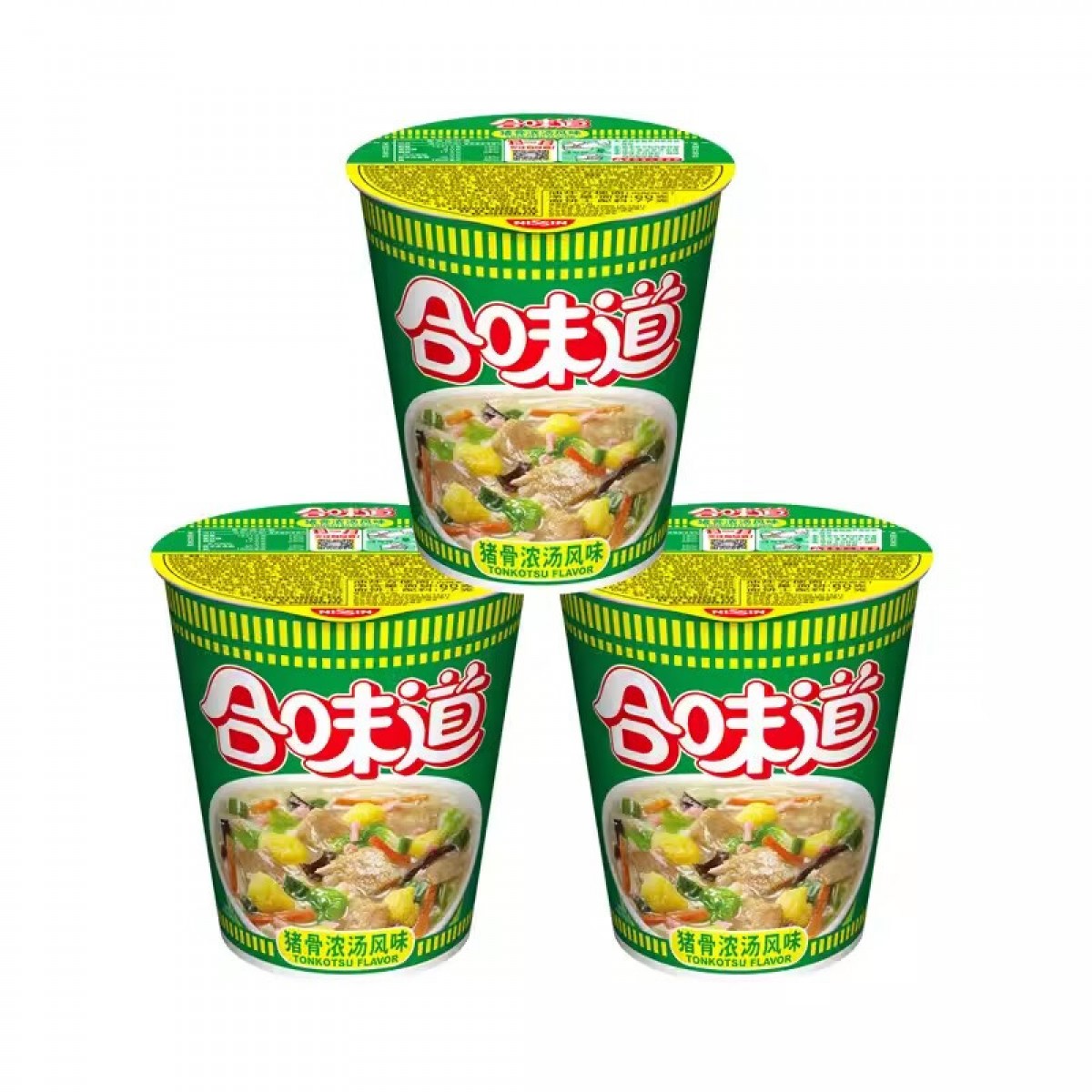 日清方便面合味道猪骨浓汤风味77g*3杯代餐零食夜宵泡面 单位：组