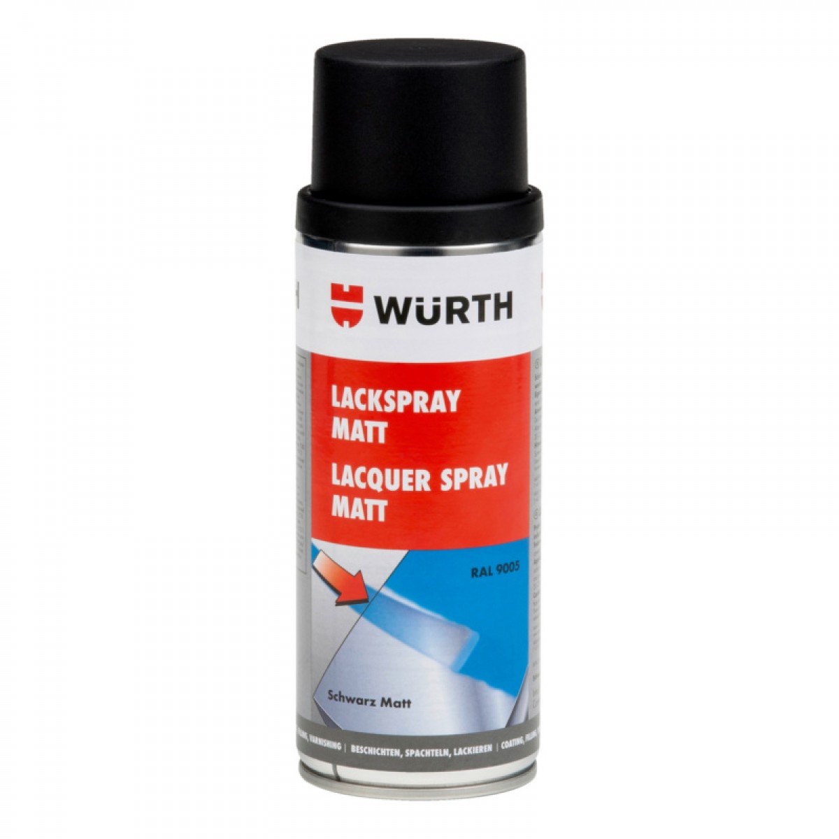 伍尔特（WURTH）0893329005 自喷漆-R9005-墨黑色亚光-400ML 单位：瓶