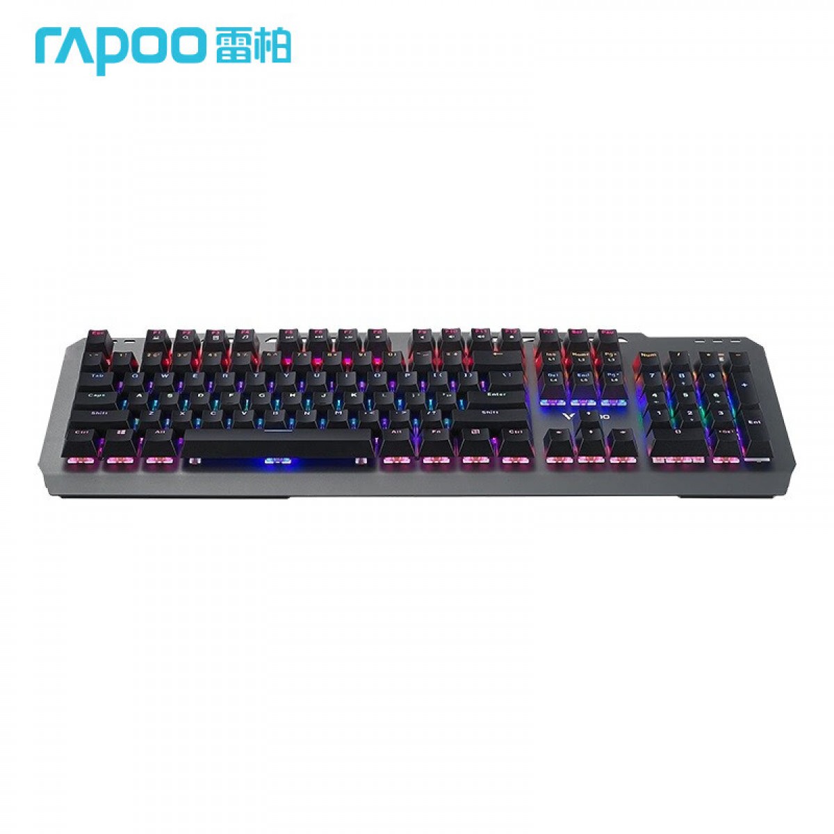 雷柏（Rapoo） GK500 有线游戏键盘 混彩背光 台式机械键盘电竞吃鸡lol利器 黑色黑轴 单位：个