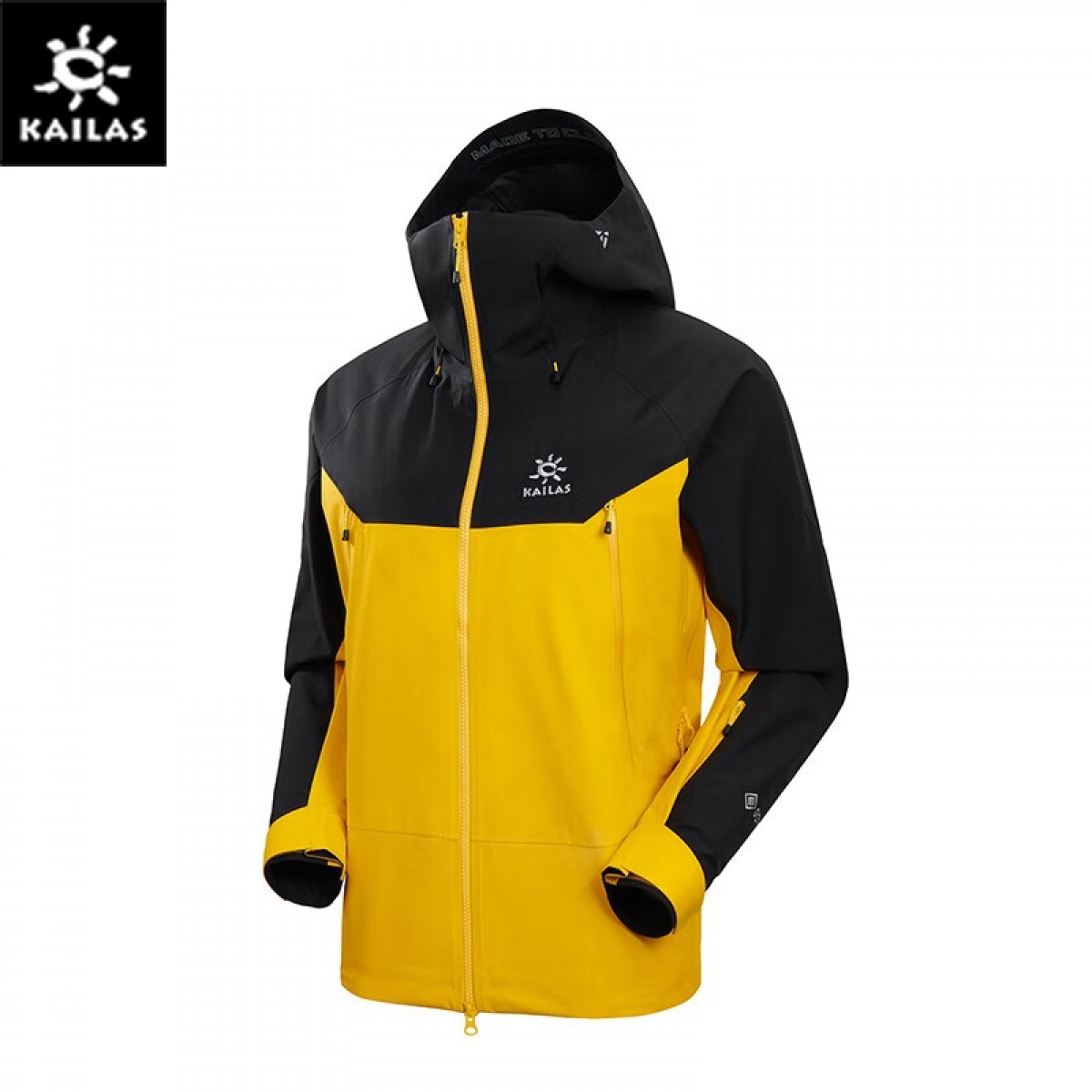 KAILAS凯乐石MONT-X全天候硬壳冲锋衣GTX 3L暴雨防水专业登山服 男女 KG2241122 金鱼黄/黑 （尺码S/M/L/XL/XXL）单位：件