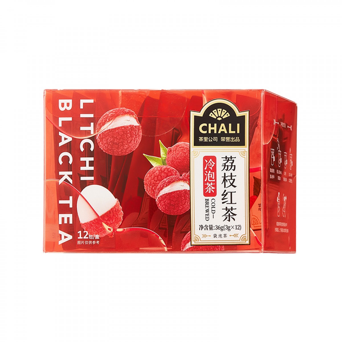 CHALI茶里公司 花草茶 荔枝红茶冷泡茶36g茶叶茶包袋泡茶水果茶12包/盒  单位：盒