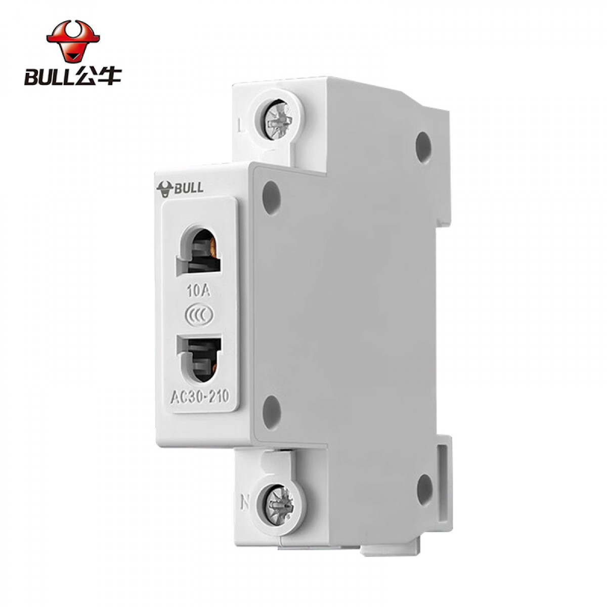 公牛(BULL)模数化导轨插座 2孔插座 10A250V 卡扣式设计导轨式安装 多场景适用 LAC30-210  单位：个