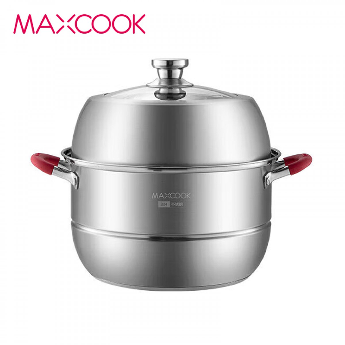 美厨（maxcook）蒸锅 304不锈钢28cm二层蒸锅加厚复底汤锅 电磁炉通用MCLP-604 单位：个