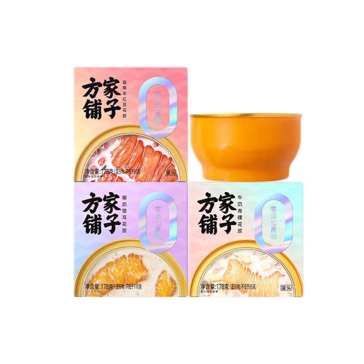 方家铺子 即食花胶粥178g*12碗 0添加蔗糖3口味半月套餐花胶羹代餐鱼胶孕妇女性营养品代餐日常送礼 单位：盒