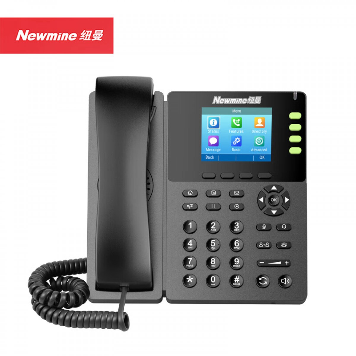 纽曼(Newmine)HL2008TSD-328(R)IP电话机 商务办公座机 POE供电 智能通讯录 录音电话 六方会议彩屏电话 单位：台
