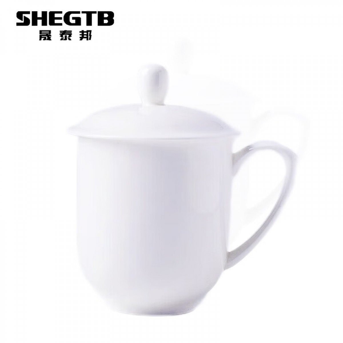 晟泰邦 纯白骨瓷会议办公茶杯泡茶杯子带盖 纯白-会议杯 单位：个