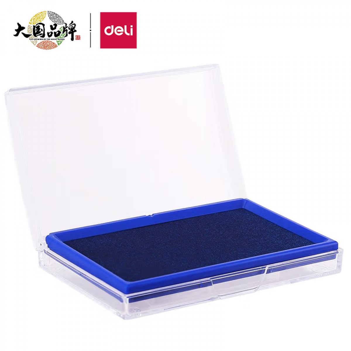得力(deli)137*88mm方形快干印台印泥 清晰印记 财务用品 办公用品 蓝色9864 单位：个