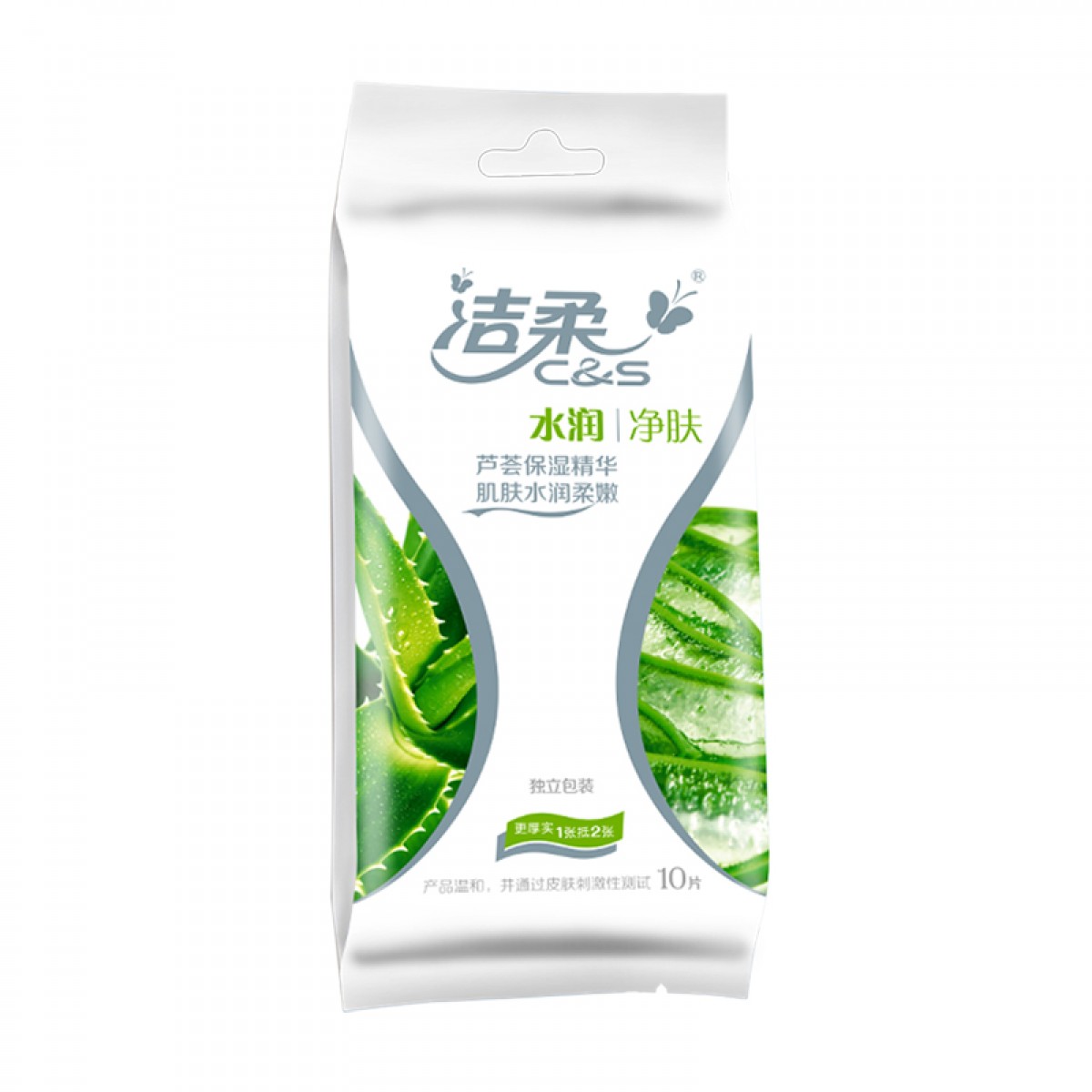 洁柔 湿巾芦荟保湿水润净肤果香湿纸巾10片独立装 单位：包
