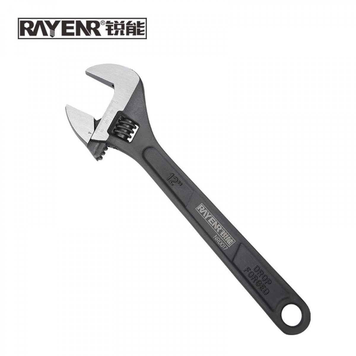 锐能 (RAYENR) 活动扳手 活开口扳手工具 开口板子 多功能扳手 活扳手扳子12英寸NR0017 单位：把