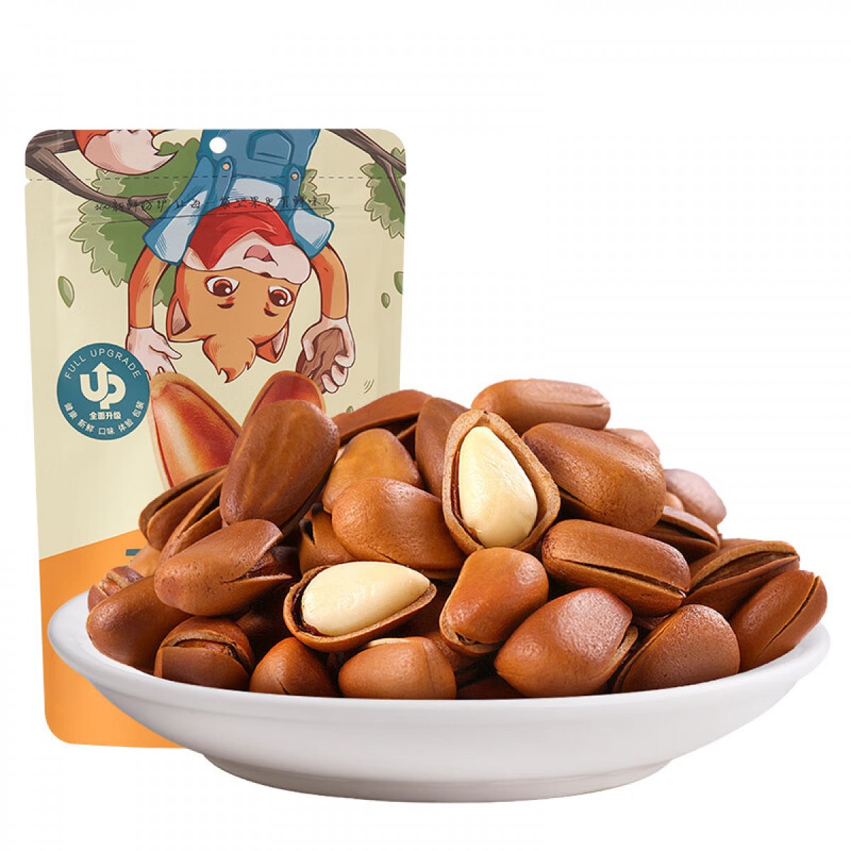 三只松鼠 东北松子 手剥开口每日坚果炒货干果家庭休闲零食100g/袋  单位：袋