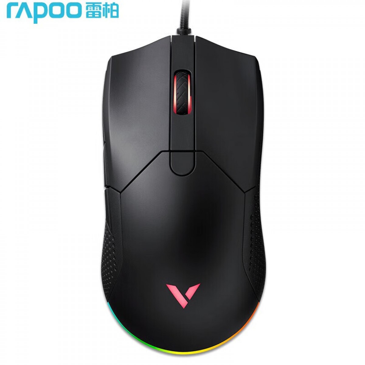 雷柏（Rapoo）V30 有线鼠标 对称鼠标 人体工程学 7档DPI切换 RGB背光 办公游戏电竞 黑色 单位：个