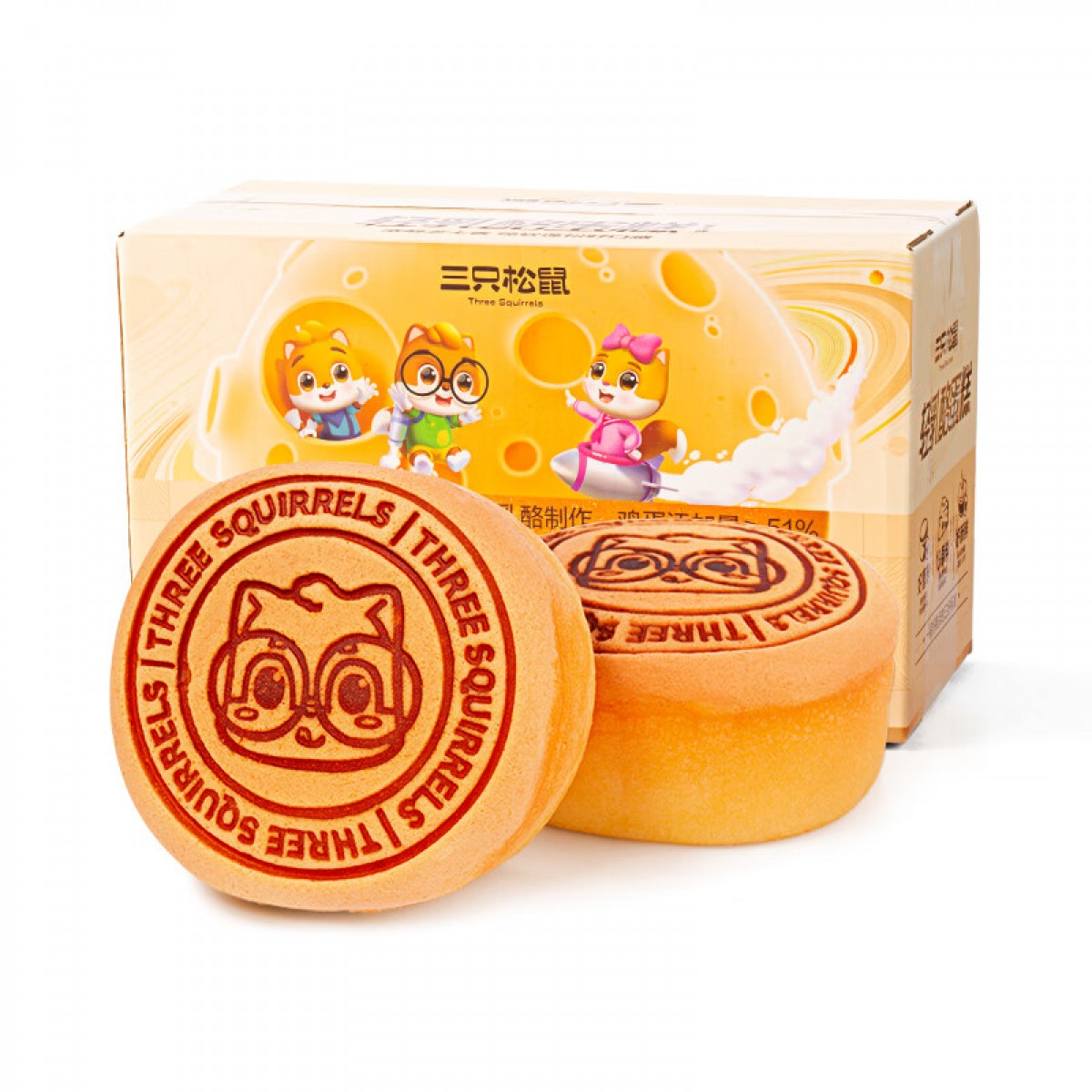 三只松鼠 轻乳酪蛋糕400g 芝士味甜品点心面包早餐代餐休闲零食整箱  单位：箱