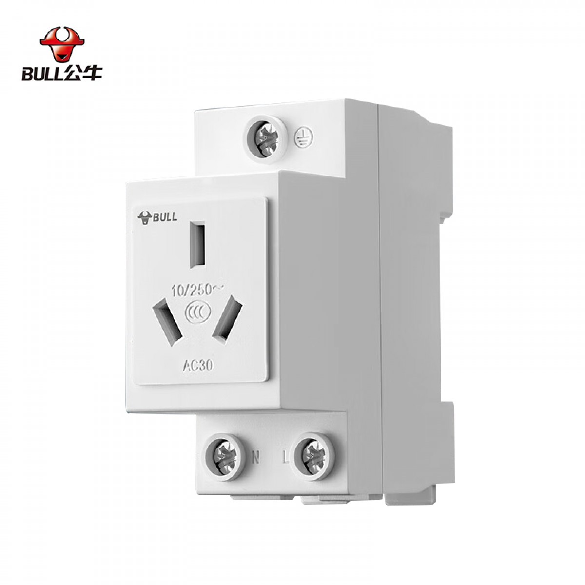 公牛(BULL)模数化导轨插座 3孔插座 16A250V 卡扣式设计导轨式安装 多场景适用 LAC30-316 单位：个