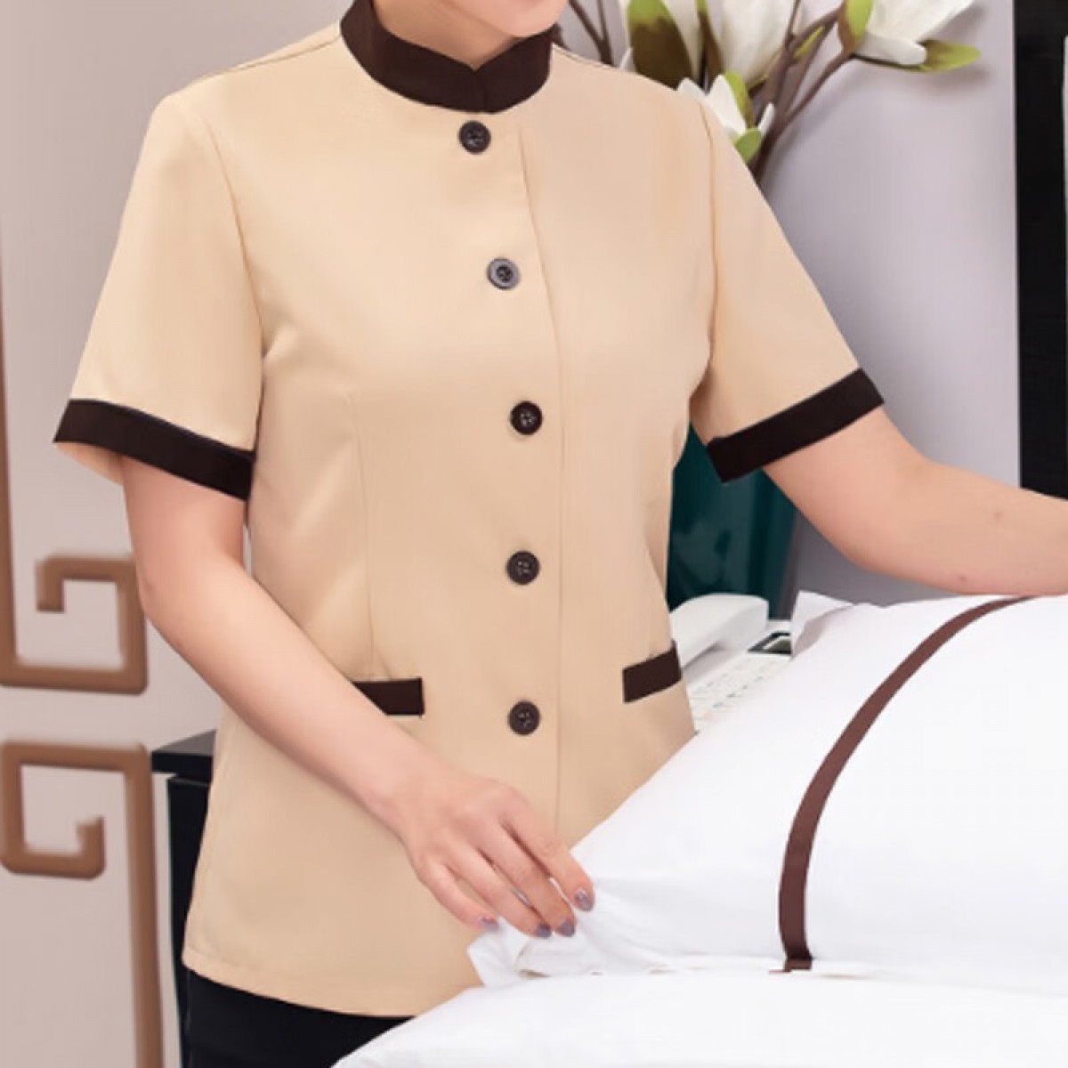 晟泰邦 酒店保洁服套装男女家政物业清洁员阿姨工作服酒店宾馆客房服务员 短袖+裤子（多色可选 L-5XL码 下单备注 ） 单位：套