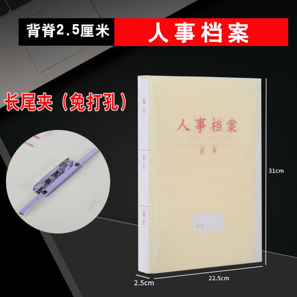 晟泰邦 新标准A4干部人事档案盒廉政档案盒干部档案职工党员党建档案夹 人事档案2.5厘米(长尾夹) 单位：个