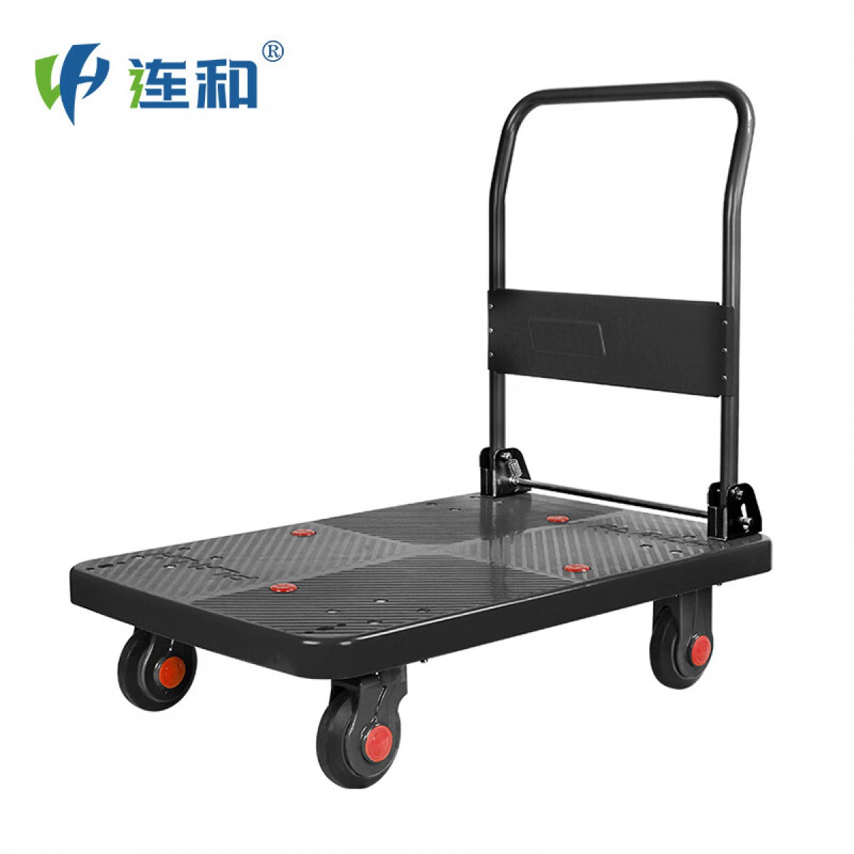 连和（Uni-Silent）PLA300-DX（黑） 超静拉货平板车小推车 900*600超静300kg（折叠扶手） 单位：台