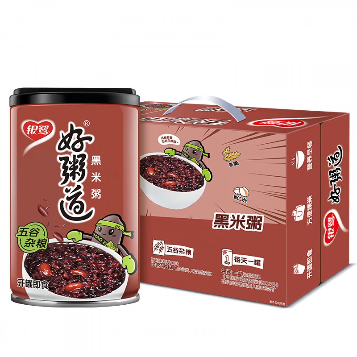 银鹭八宝粥 速食粥 好粥道 黑米八宝粥 280g*12罐 单位：箱