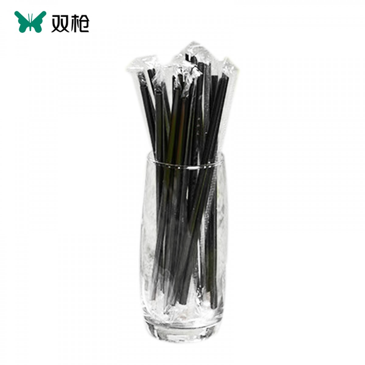 双枪（Suncha）一次性吸管 单独包装 黑色咖啡吸管咖啡搅拌棒【20只】 单位：包