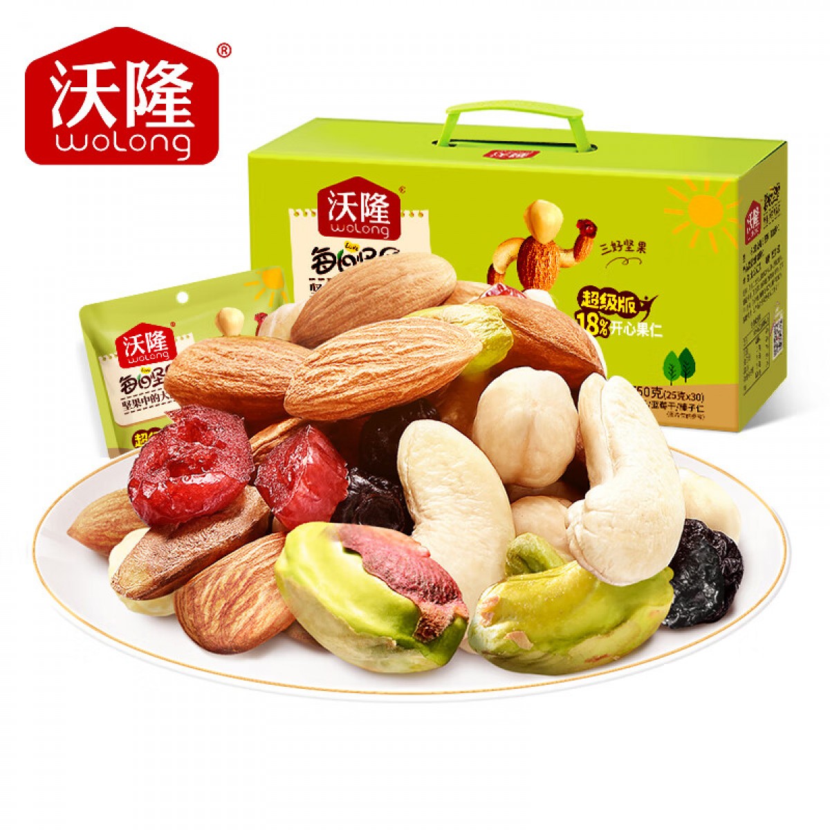沃隆超级每日坚果750g/30袋含18%开心果仁混合坚果礼盒【企业专享】 单位：箱
