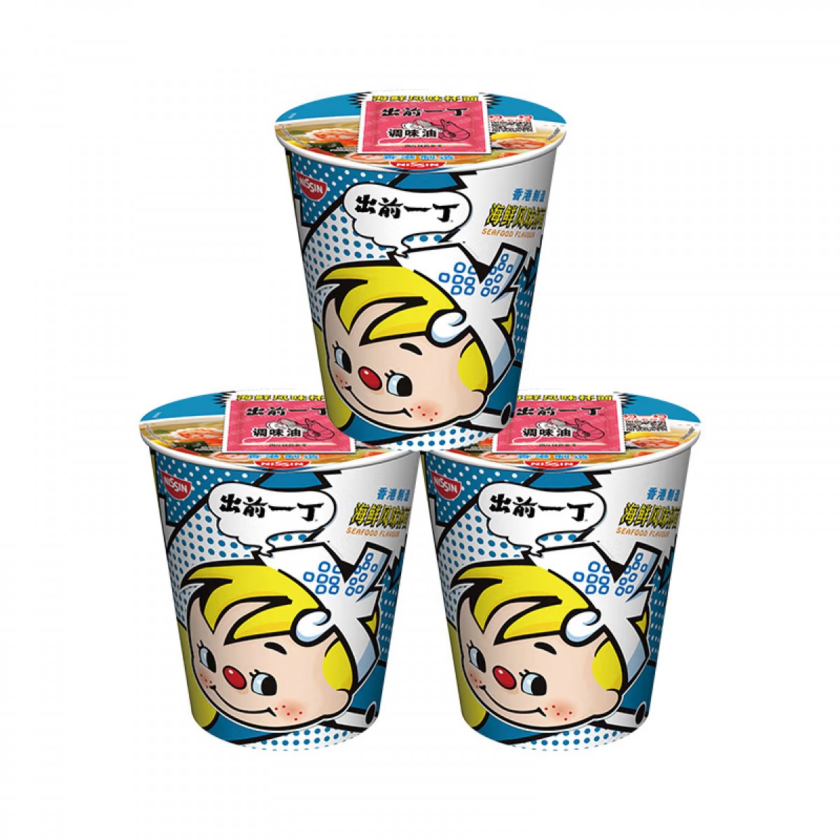 日清出前一丁 进口方便面 地狱辣海鲜味杯面 72g/杯 3杯/组  方便食品速食 单位：组