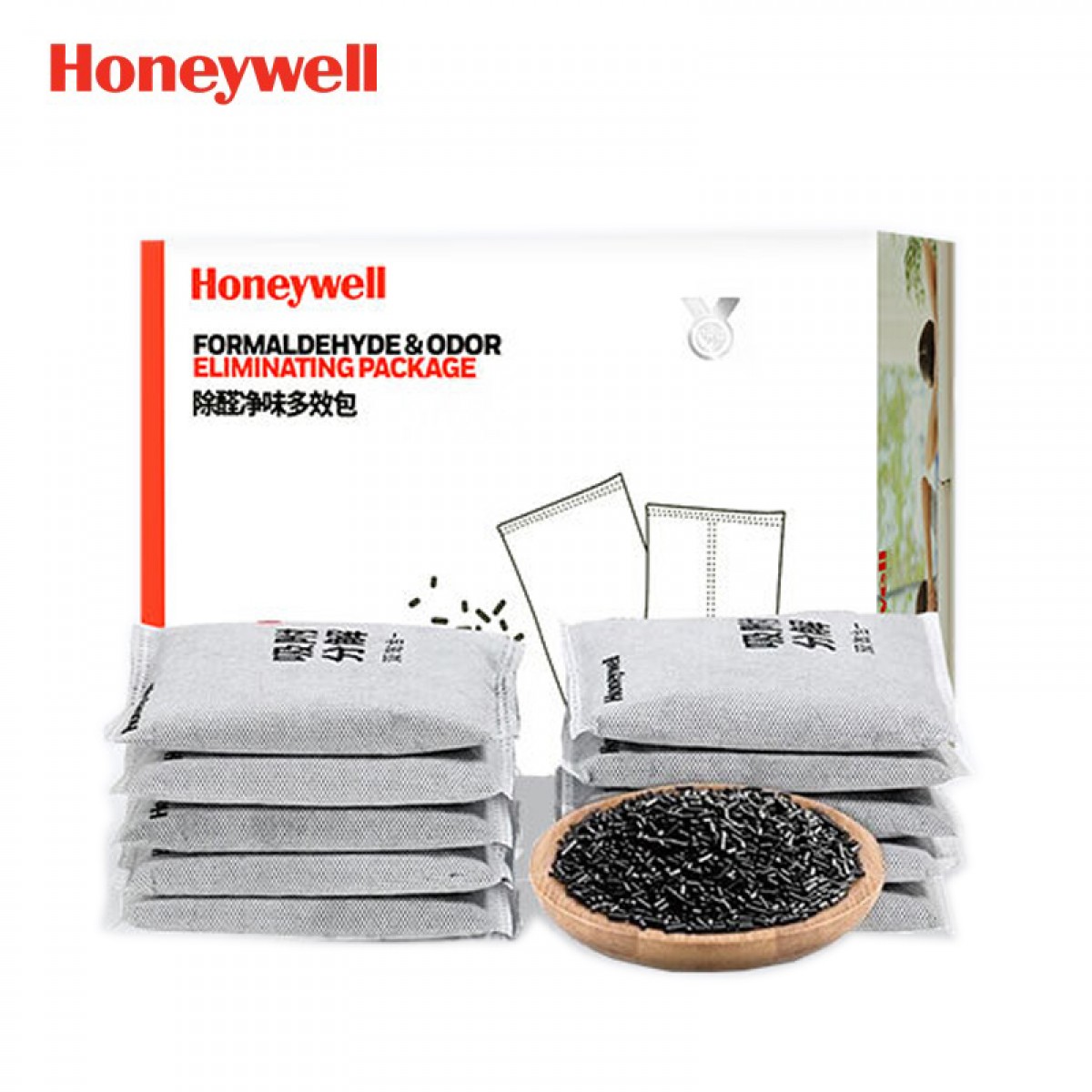 霍尼韦尔（Honeywell）活性炭除甲醛新房新车除异味车用甲醛清除剂碳包竹炭包去甲醛 单位：盒