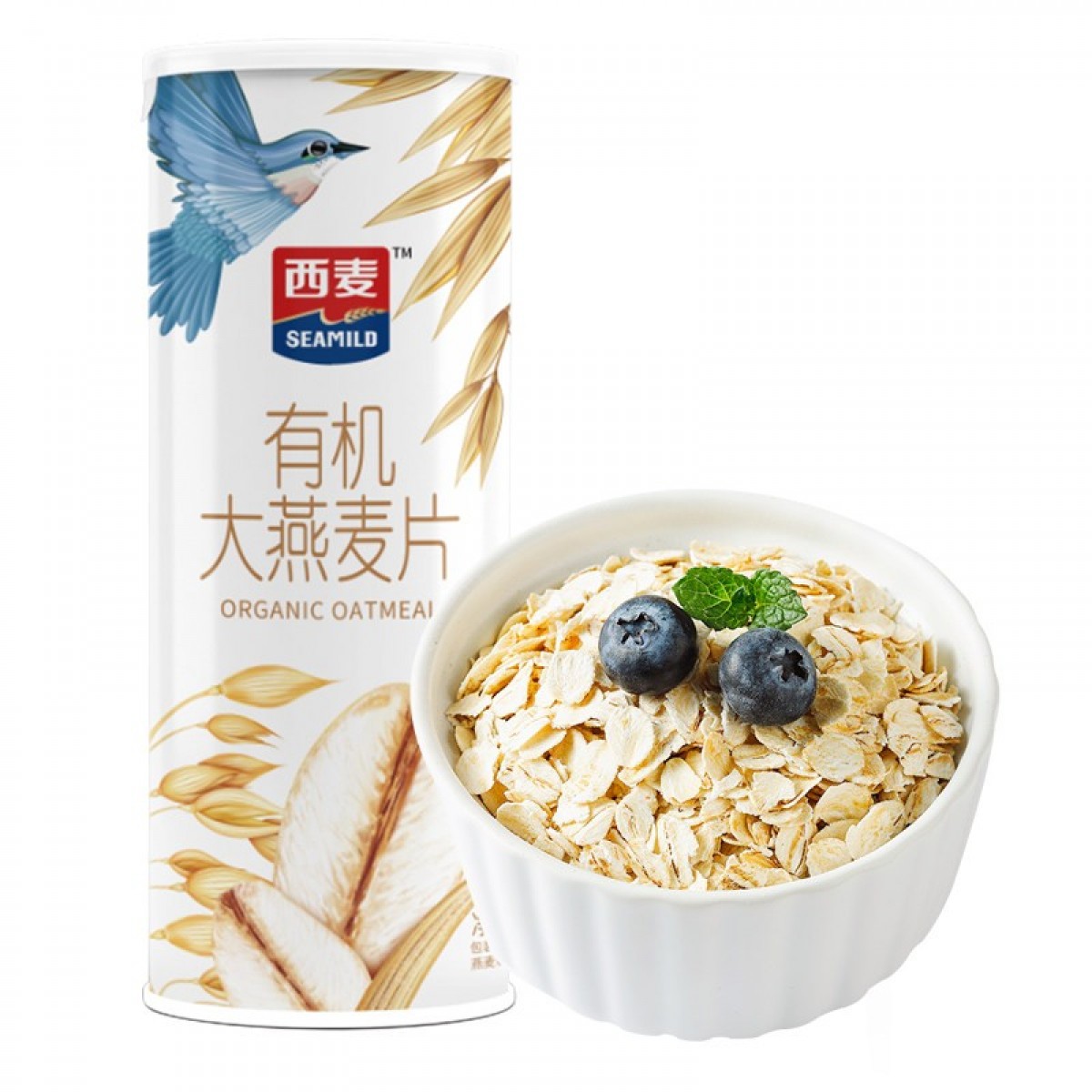 西麦有机大燕麦片350g罐 冲饮谷物营养即食方便早餐无额外添加蔗糖 单位：罐