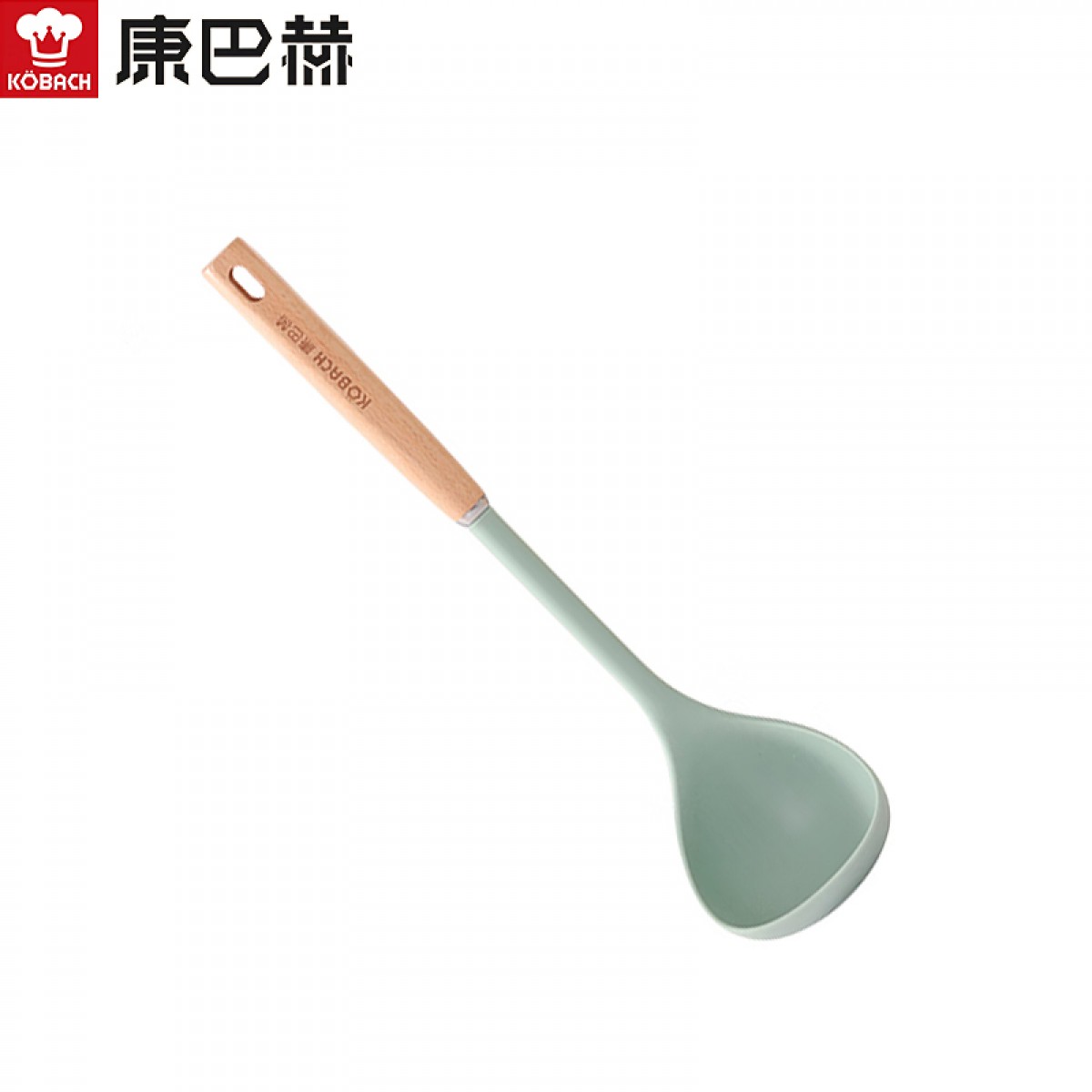 康巴赫（KBH）硅胶铲勺护锅铲不伤锅炒菜不粘锅煎锅专用铲子汤勺组合 硅胶勺【蓝色】 单位：个