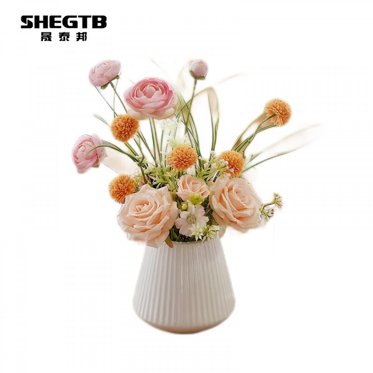 晟泰邦 假花仿真花客厅家居装饰品玫瑰花室内餐桌花摆设盆栽轻奢花艺摆件 豆蔻年华 单位：盆