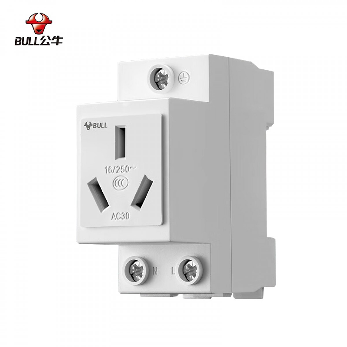 公牛(BULL)模数化导轨插座 3孔插座 16A250V 卡扣式设计导轨式安装 多场景适用 LAC30-316 单位：个