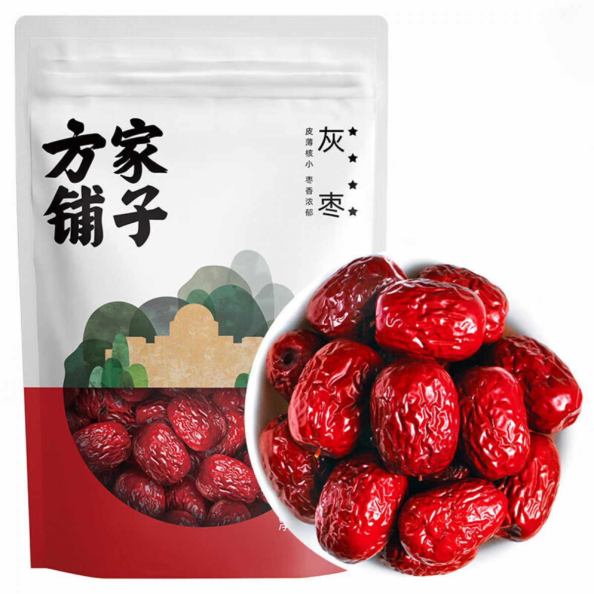 方家铺子 红枣250g 新疆特产四星若羌灰枣 单位：包