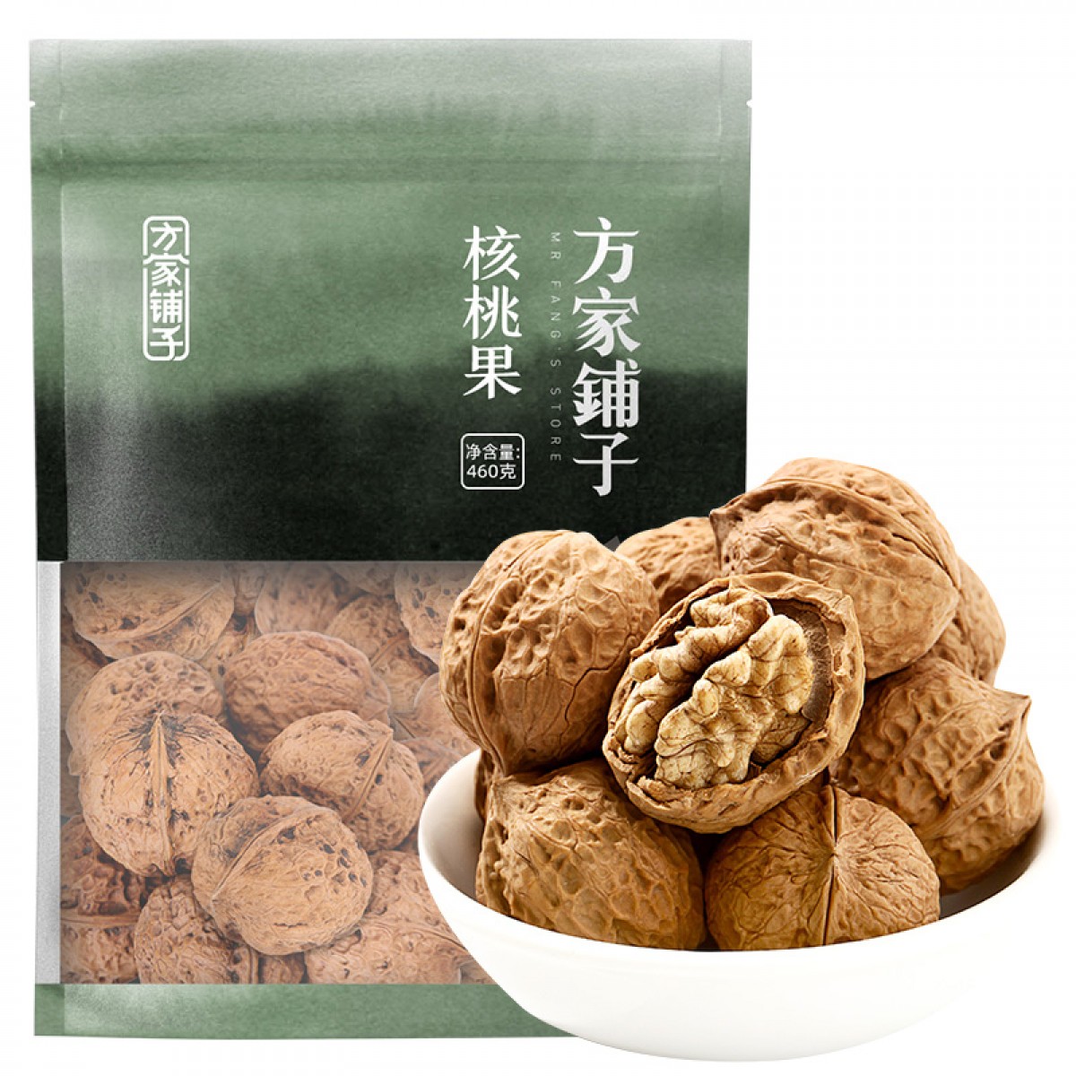 方家铺子 云南特产核桃薄皮460g 原味核桃果 零食每日坚果炒货 单位：包