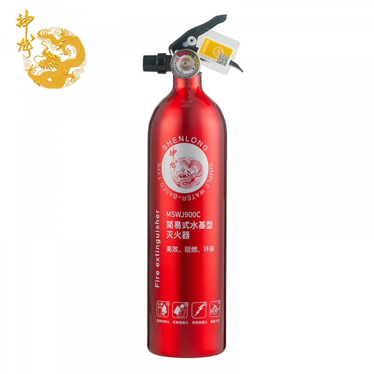 神龙手推式水基型（水雾）环保灭火器900毫升 车载家用900ml MSWJ900C 单位：个