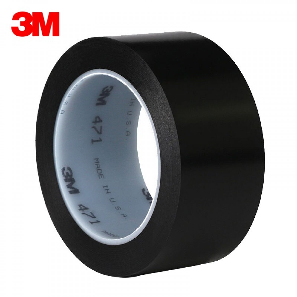 3M 471 PVC标识胶带 划线标识警示标记5s管理 地板车间工厂 耐磨防水无残胶 黑色 60mm宽 单位：卷