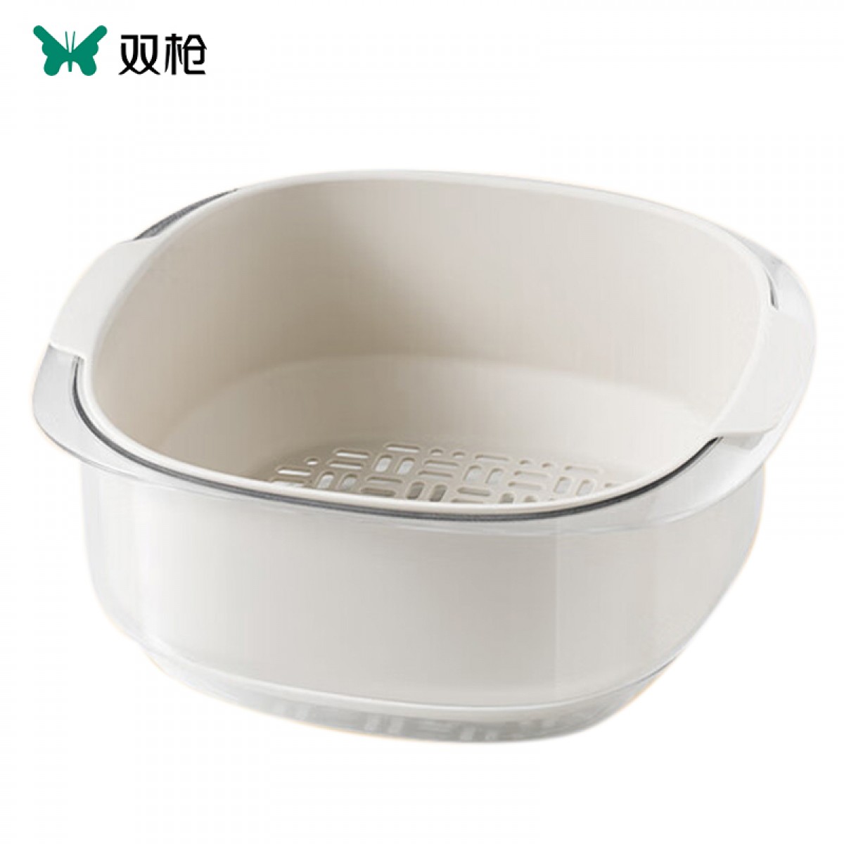 双枪 洗菜篮沥水篮塑料双层洗菜盆子滤水篮洗水果盘菜 洗菜神器淘米篮 单位：个