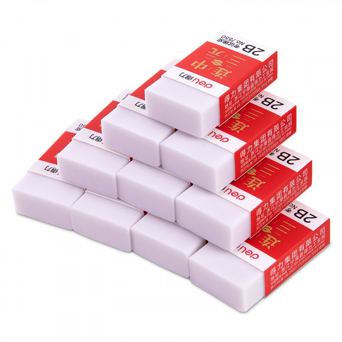 得力7550橡皮擦45*2512mm白色36块/盒  单位: 盒