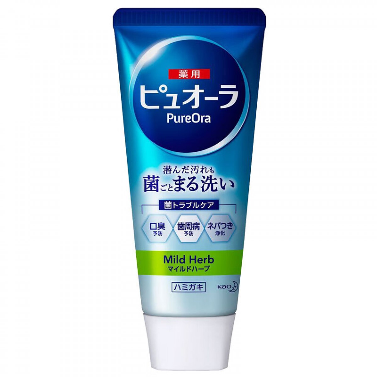 花王（KAO）牙膏 PureOra牙周护理抑菌牙膏 清凉香草味115g 日本原装进口 单位：支