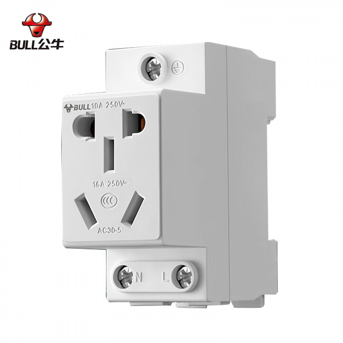 公牛(BULL)模数化导轨插座 5孔插座 16A250V 卡扣式设计导轨式安装 多场景适用 LAC30-516 单位：个