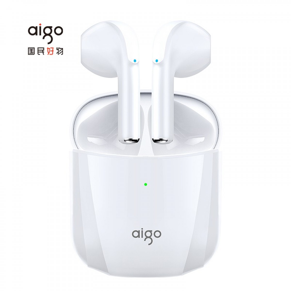 aigo爱国者 T20真无线蓝牙耳机 半入耳式触控运动游戏跑步耳机 苹果华为小米oppo手机电脑通用 白色 单位：副